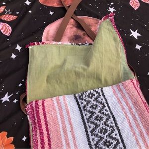 Handmade messenger bag, recycled materials.